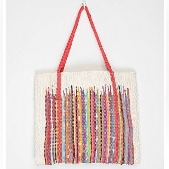 Urban Outfitters Handbags - Urban Outfitters Ecote 100% Hand Woven Colorful Boho Braided Straps Tote